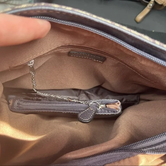 NWT Jaclyn Smith Brown Patterned Handbag with in purse wallet and umbrella - Picture 3 of 5